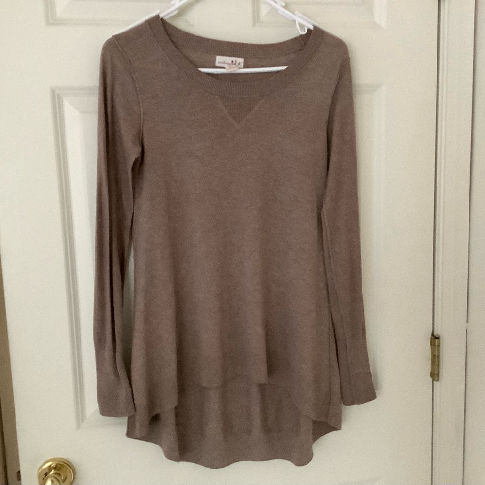 Shrinking Violet Brown Asymmetrical Tunic